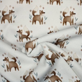 Fuchs-Ripp-Jersey Baumwolle Oeko-Tex pastell-creme